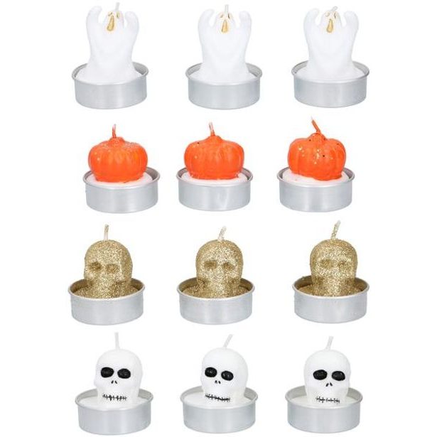 Edco SVÍČKA ČAJOVÁ "HALLOWEEN" 3KS, 4 ASSORT_hamashop