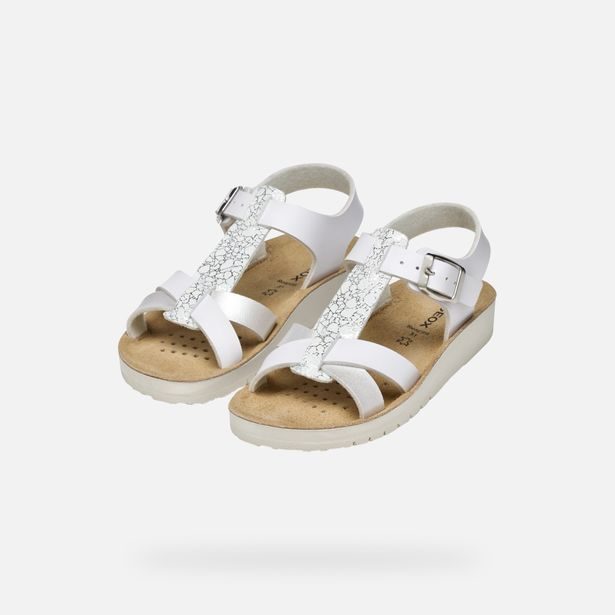Bílé dívčí sandály Geox Sandal Costarei Gi