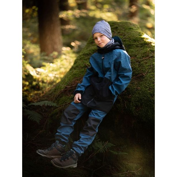 Unuo, Dětské softshellové kalhoty s fleecem Street Strong, Kobaltová