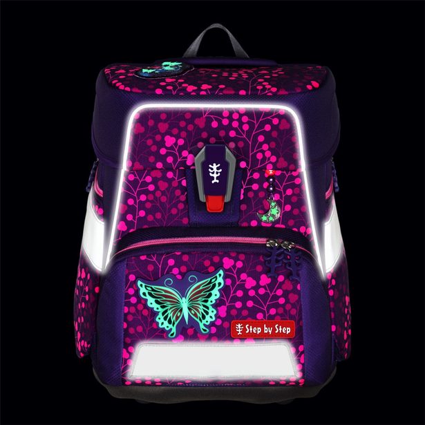 Školní aktovka Step by Step SPACE SHINE, Butterfly Night Ina - 5 dílný set, AGR certifikát