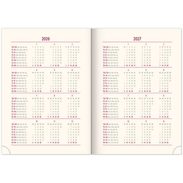 NOTIQUE Denní diář Rivoli 2026, šedý, 15 x 21 cm