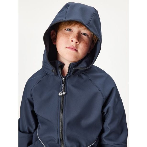 Unuo, Dětská softshellová bunda s fleecem Slim, Tm. Modročerná