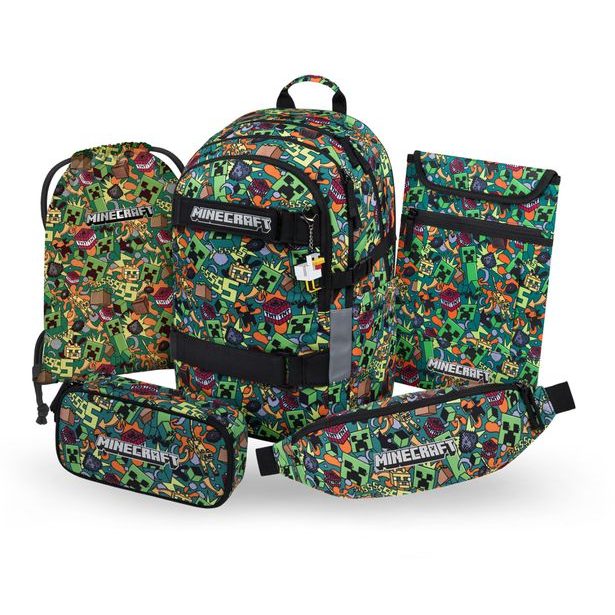 BAAGL SET 5 Skate Minecraft Chaos: batoh, penál, sáček, ledvinka, obal na notebook