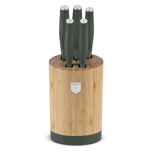 BERLINGERHAUS Sada nožů se stojanem BAMBOO 6 ks Matte Green Collection BH-2757