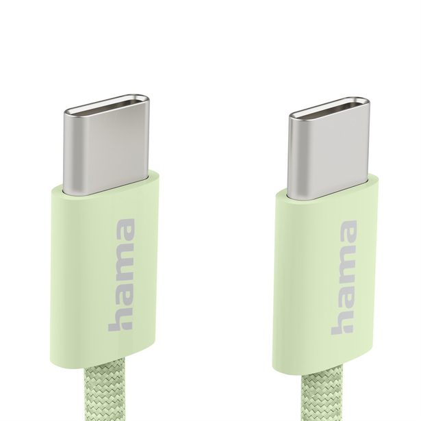 Hama USB-C 2.0 kabel Fabric, 1m, opletený, zelený