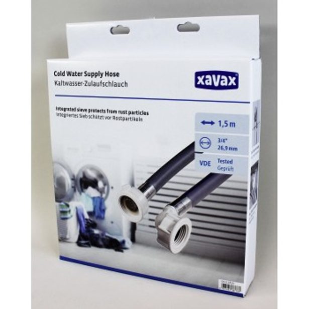 Xavax přívodní hadice na studenou vodu pro pračky a myčky, 1,5 m, krabička