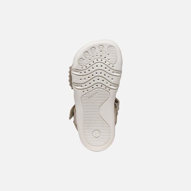 Béžové dívčí barefoot sandály Geox Sandal Steppieup