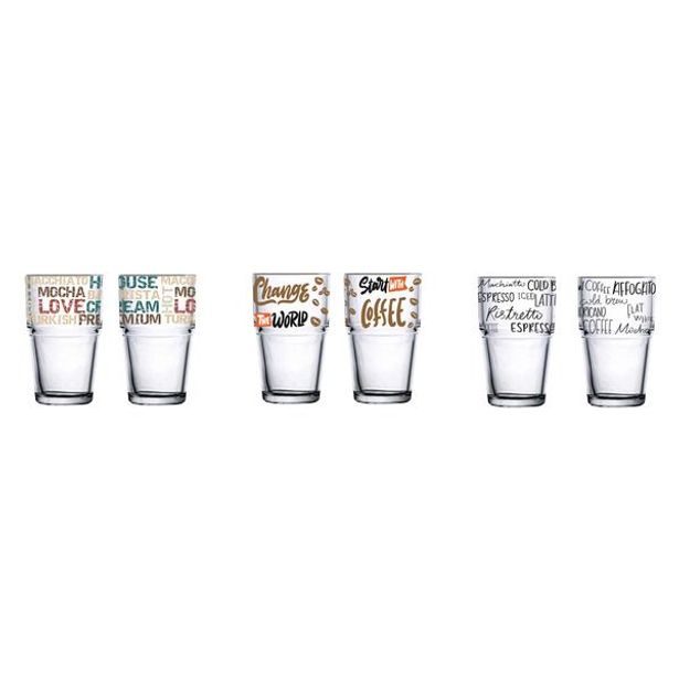 TORO SKLENICE 350ML DEKOR COFFEE, 3ASS. SKLO