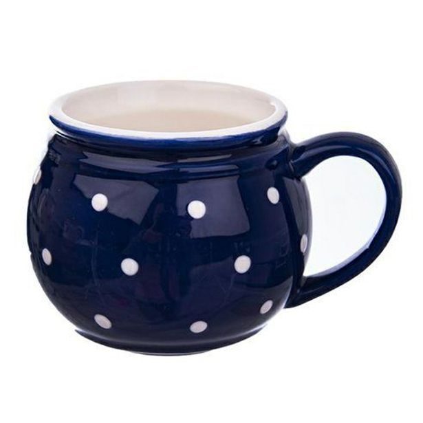 hrnek 200ml KRAJÁČ modrý, bílý malý puntík, keramika