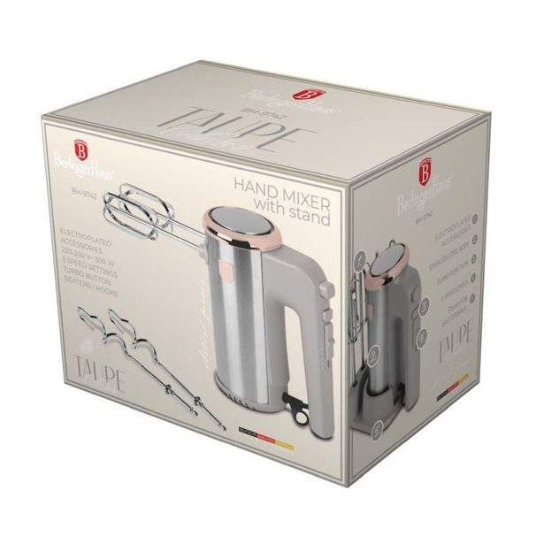BERLINGERHAUS Ruční šlehač se stojanem Taupe Collection BH-9742