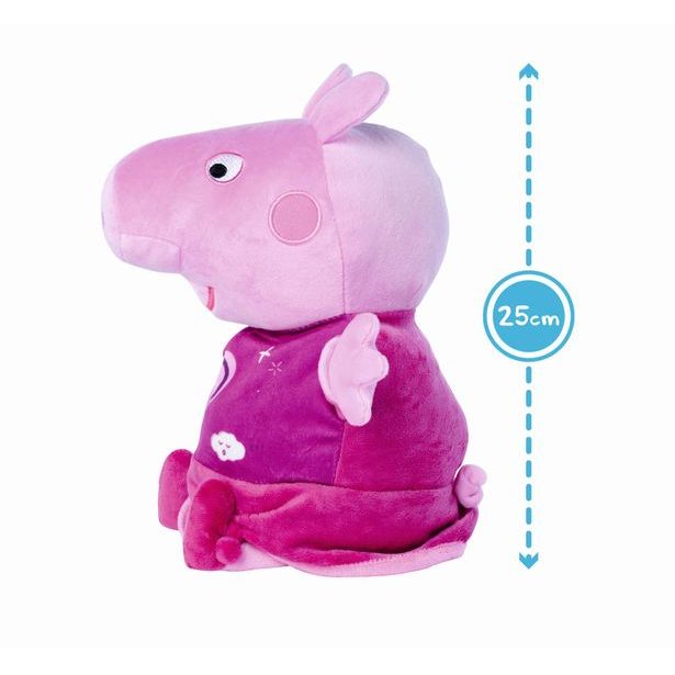 Peppa Pig 2v1 plyšový usínáček, hrající + světlo, růžový, 25 cm