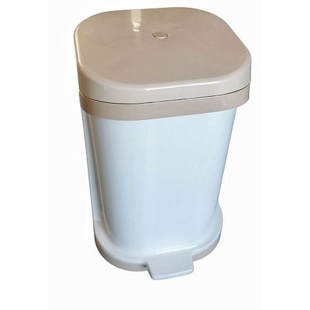 koš odp.25l nášlapný béžovo/bílý 26x26x43cm