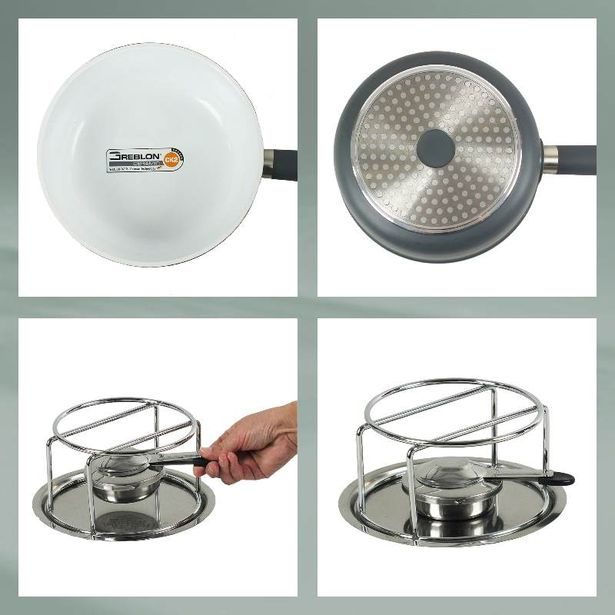 KELA Sýrové fondue LANCY keramika, šedá, 1L O22cm x v19,5cm KL-16564