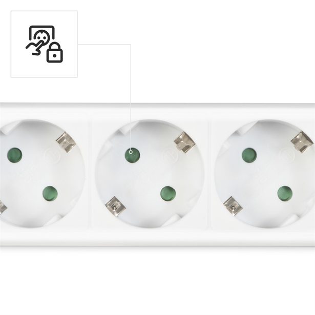 Hama prodlužovací přívod s vypínačem, 3x zásuvka schuko, 1,4 m, bílý