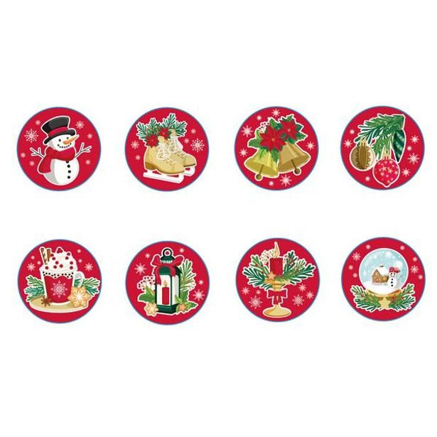 TORO NÁLEPKY VÁNOČNÍ 200KS KULATÉ 2,5CM_hamashop