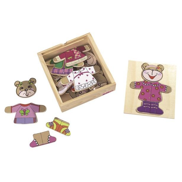 Dřevěná skládačka medvídek