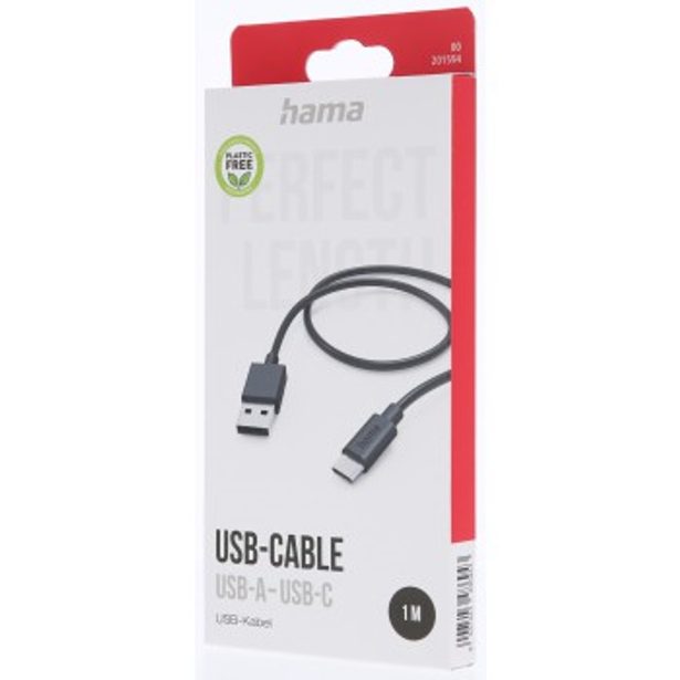 Hama kabel USB-C 2.0 typ A-C 1 m, černá