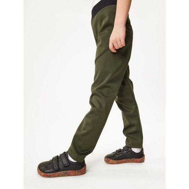 Unuo Dětské softshellové kalhoty s fleecem pružné Sporty, Khaki