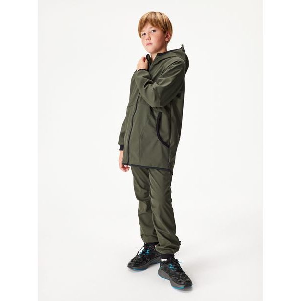 Unuo, Dětská softshellová bunda s fleecem Street, Khaki