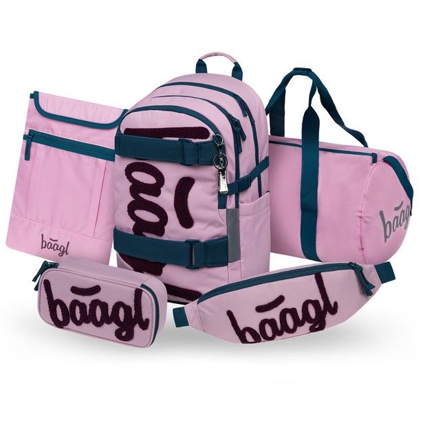 BAAGL SET 5 Skate Rose: batoh, penál, sportovní taška, ledvinka, obal na notebook GRS