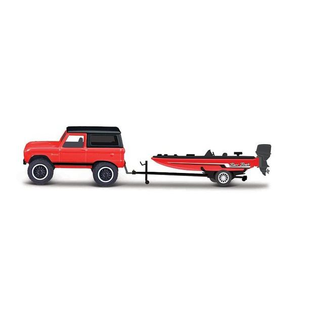Maisto Maisto - Design Tow &amp; Go, 1966 Ford Bronco Trailer with Bass Boat, 1:64