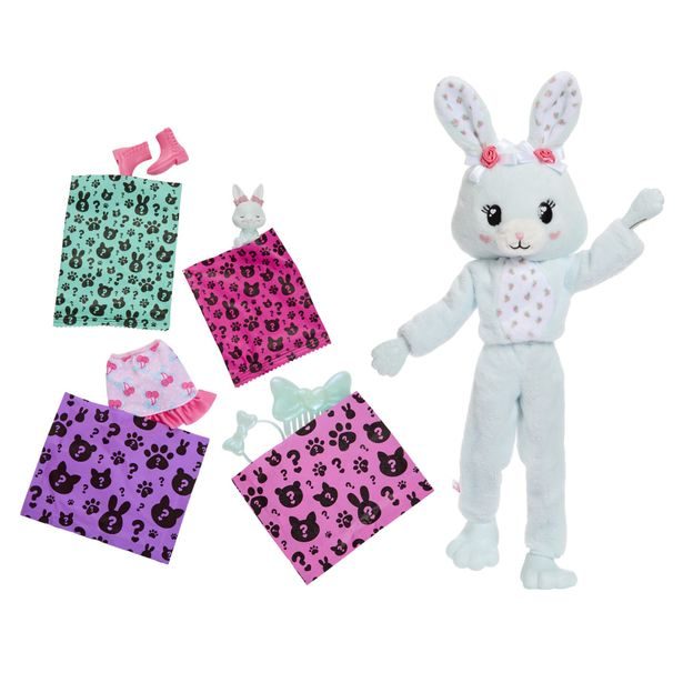 Barbie CUTIE REVEAL Barbie sladké mašle - mintový králíček