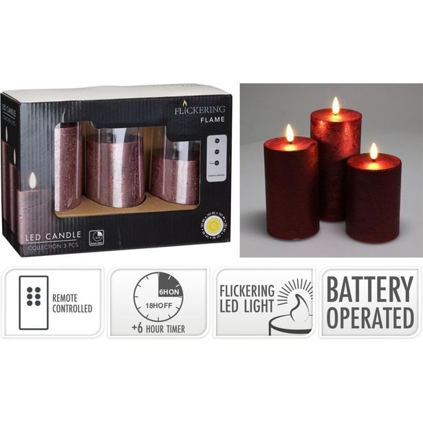 HOMESTYLING LED svíčka sada 3 ks KO-AX5441530