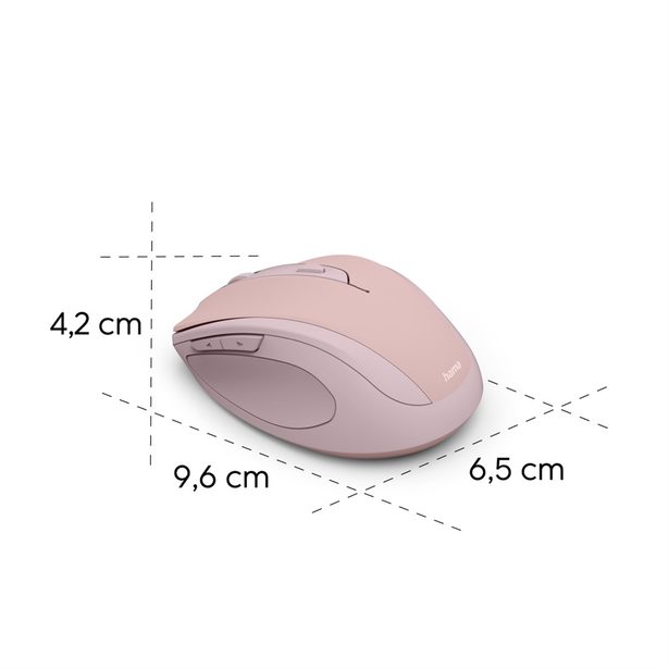 Hama bezdrátová optická myš WM-400, tichá, růžová