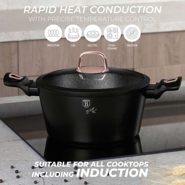 BERLINGERHAUS Sada nádobí s mramorovým povrchem 15 ks Black rose Collection BH-8234