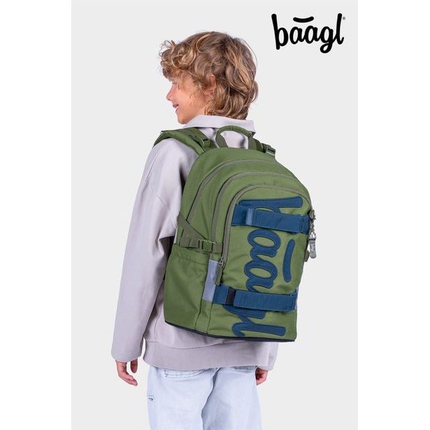 BAAGL Školní batoh Skate Olive GRS