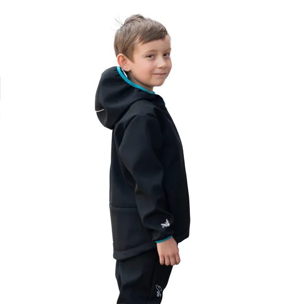 ESITO Dětská softshellová bunda DUO Turquoise - černá