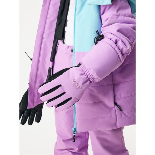 Unuo Dětské zimní rukavice prstové Ski, Lila