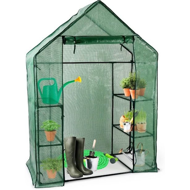 KINZO Zahradní foliovník se vstupem 6 polic 195x73x143 mm ED-219566