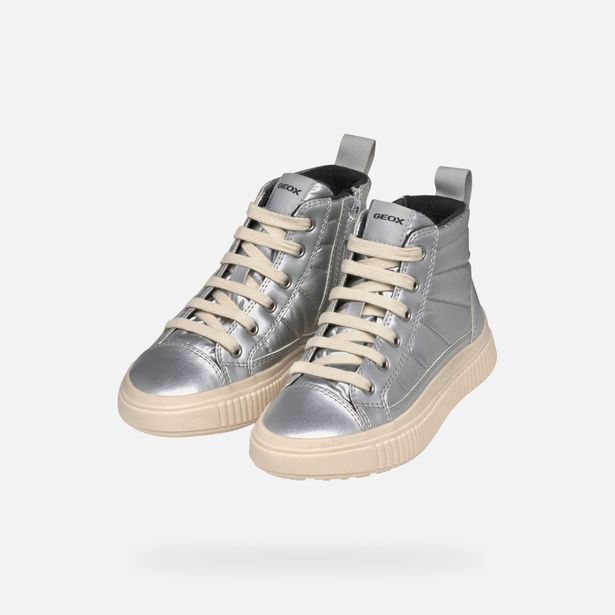 Stříbrné dívčí tenisky Geox Laquinny