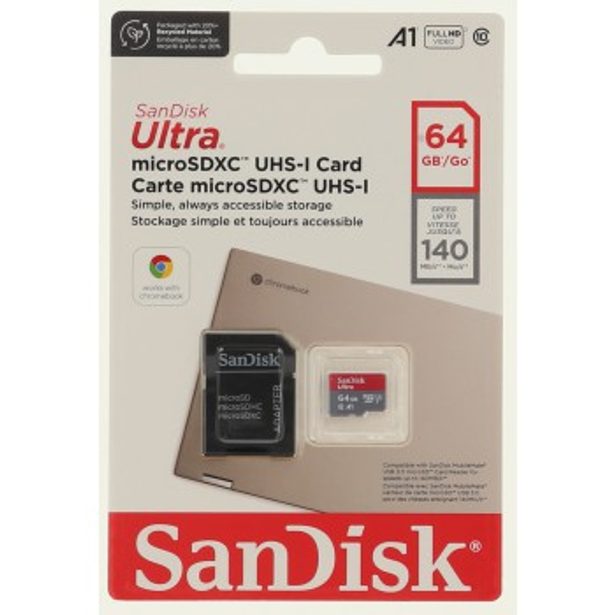 SanDisk Ultra microSDXC card for Chromebooks 64 GB, 140 MB/s, UHS-I, s adaptérem