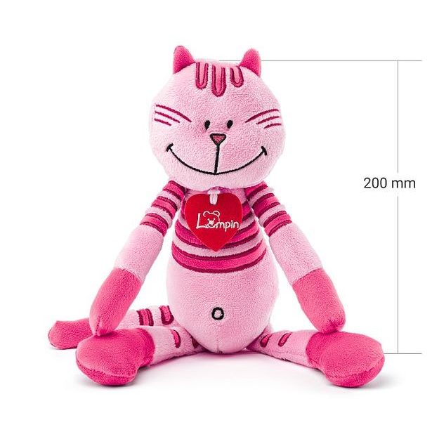 LUMPIN Kočka Rosalie, střední - růžová, 38cm