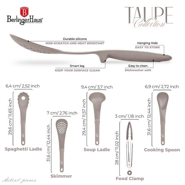 BERLINGERHAUS Kuchyňské náčiní sada 5 ks Taupe Collection BH-6335