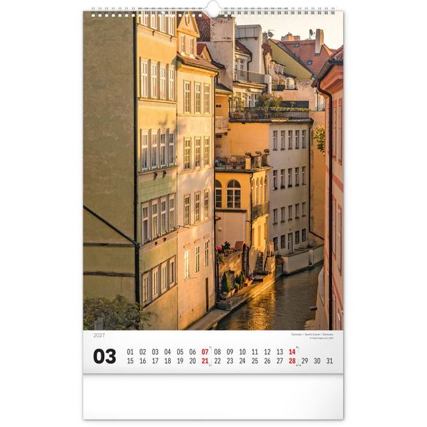 NOTIQUE Nástěnný kalendář Praha 2027, 33 x 46 cm