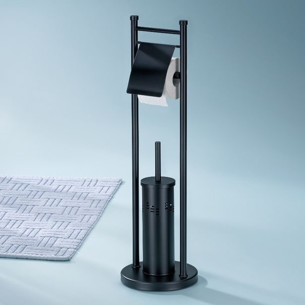 KELA WC sada Swing, černá 22x77,5 cm KL-18977