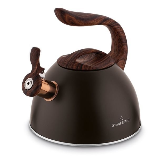 čajník 2,5l STRALRT hnědý, indukce, víčko, NR