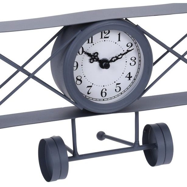 SEGNALE Hodiny stolní designové LETADLO 30 cm bílá KO-HZ1911500bila