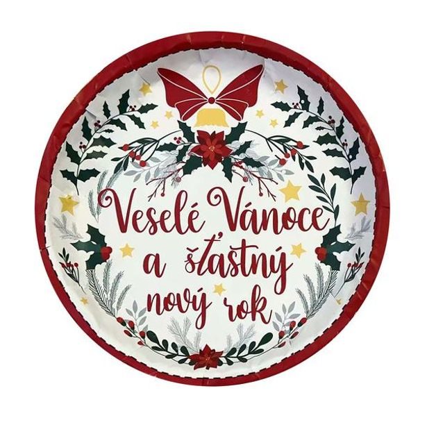 TORO PODNOS KULATÝ VESELÉ VÁNOCE 26x2,5CM PLECH
