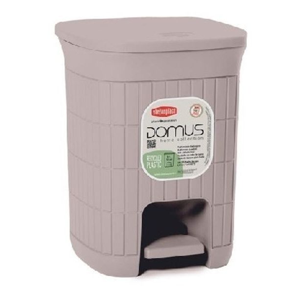 koš odp. 6l pedál.šedý DOMUS, 20,5x20,5x28cm, plast