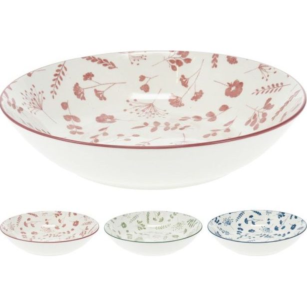 talíř d20cm hluboký, KVÍTÍ, mix barev, porcelán