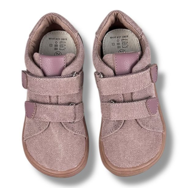 Dětské plátěné BAREFOOT tenisky Protetika starorůžové