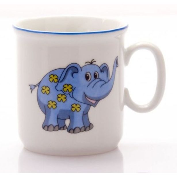 hrnek 160ml DĚTSKÝ-SLONÍK modrý, čes.porcelán