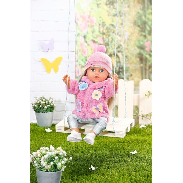 BABY born Souprava s růžovým kožíškem, 43 cm
