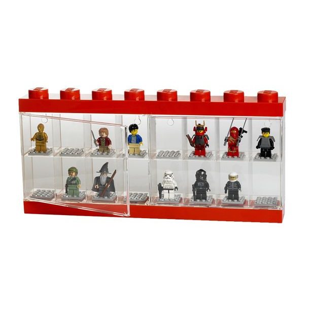 LEGO sběratelská skříňka na 16 minifigurek - červená