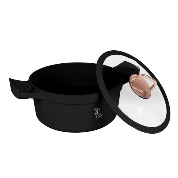 BERLINGERHAUS Kastrol s titanovým povrchem a poklicí 24 cm Black Rose Collection BH-1457