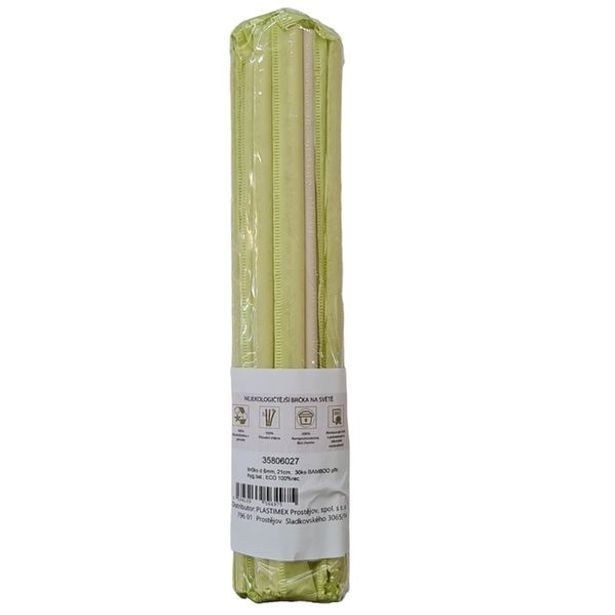 brčko d 6mm, 21cm, 30ks-BAMBOO přír., hyg.bal., ECO 100%rec.